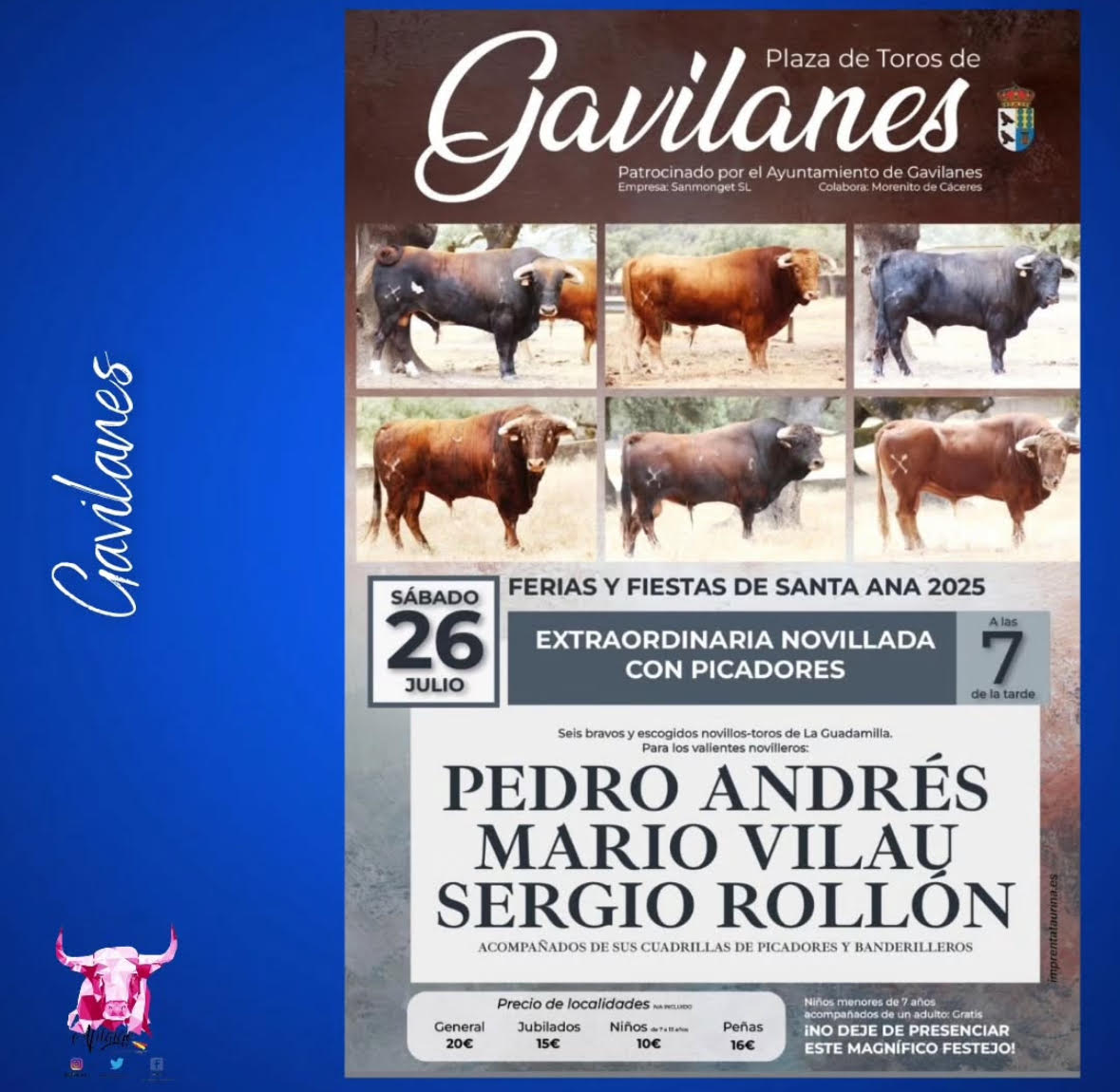 TOROS PLAZA DE TOROS GAVILANES 26 JULIO 2025