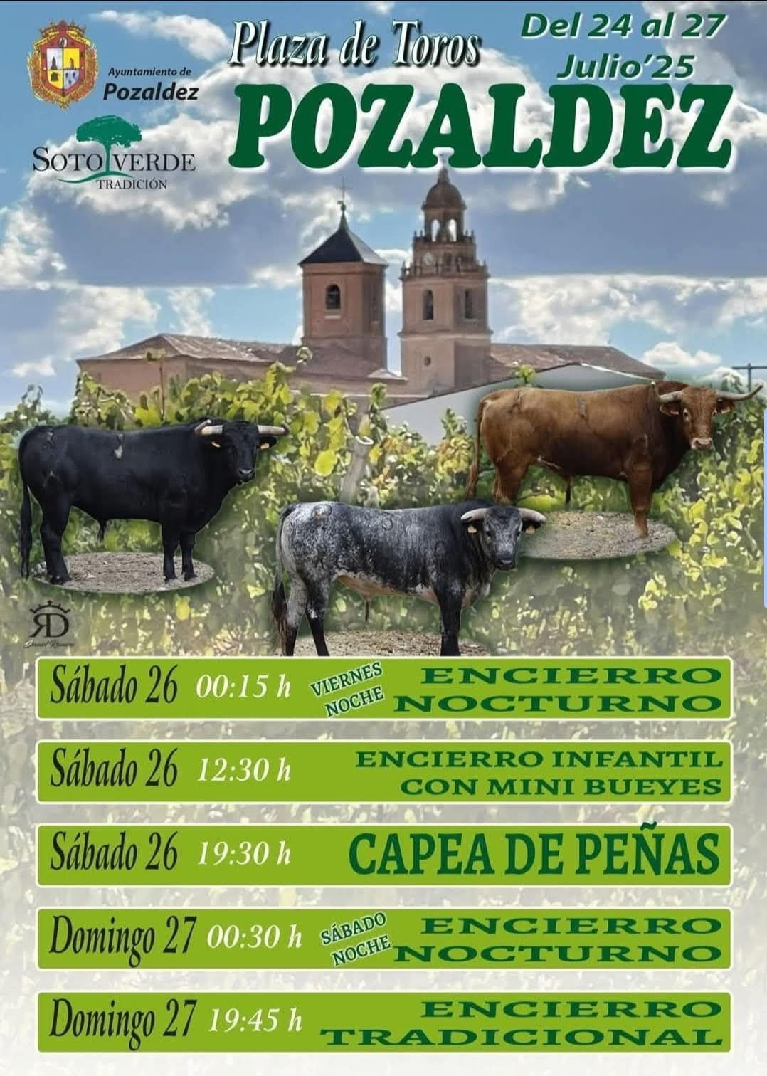 TOROS PLAZA DE TOROS POZALDEZ DEL 24 AL 27 DE JULIO 2025"