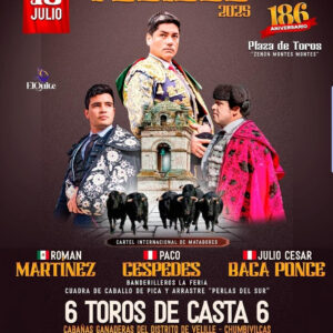 TOROS PLAZA DE TOROS ZENON MONTES MONTES 19 JULIO 2025