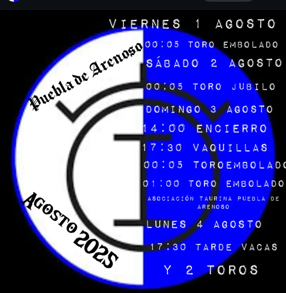 TOROS PUEBLA DE ARENOSO DEL 2 AL 4 AGOSTO 2025