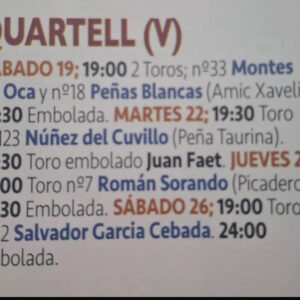 TOROS QUARTELL 22 DE JULIO 2025