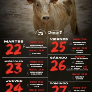 Toros Semana Taurina Cheste del 22 al 27 de julio 2025