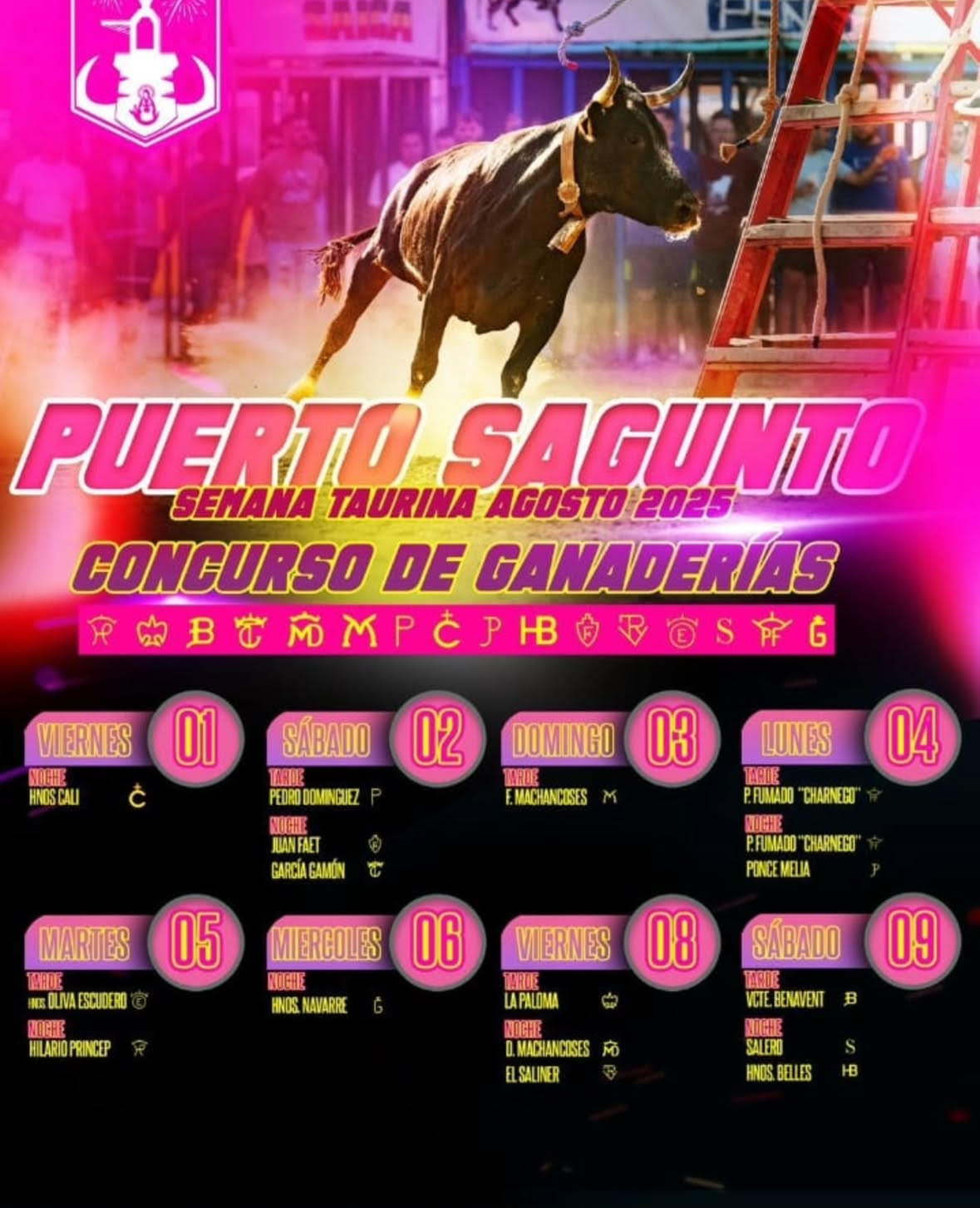 TOROS SEMANA TAURINA DEL 1 AL 9 DE AGOSTO 2025