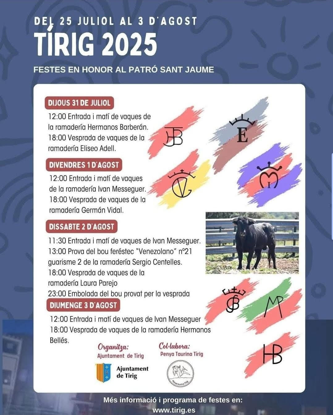 TOROS TIRIG DEL 31 DE JULIO AL 3 AGOSTO 2025