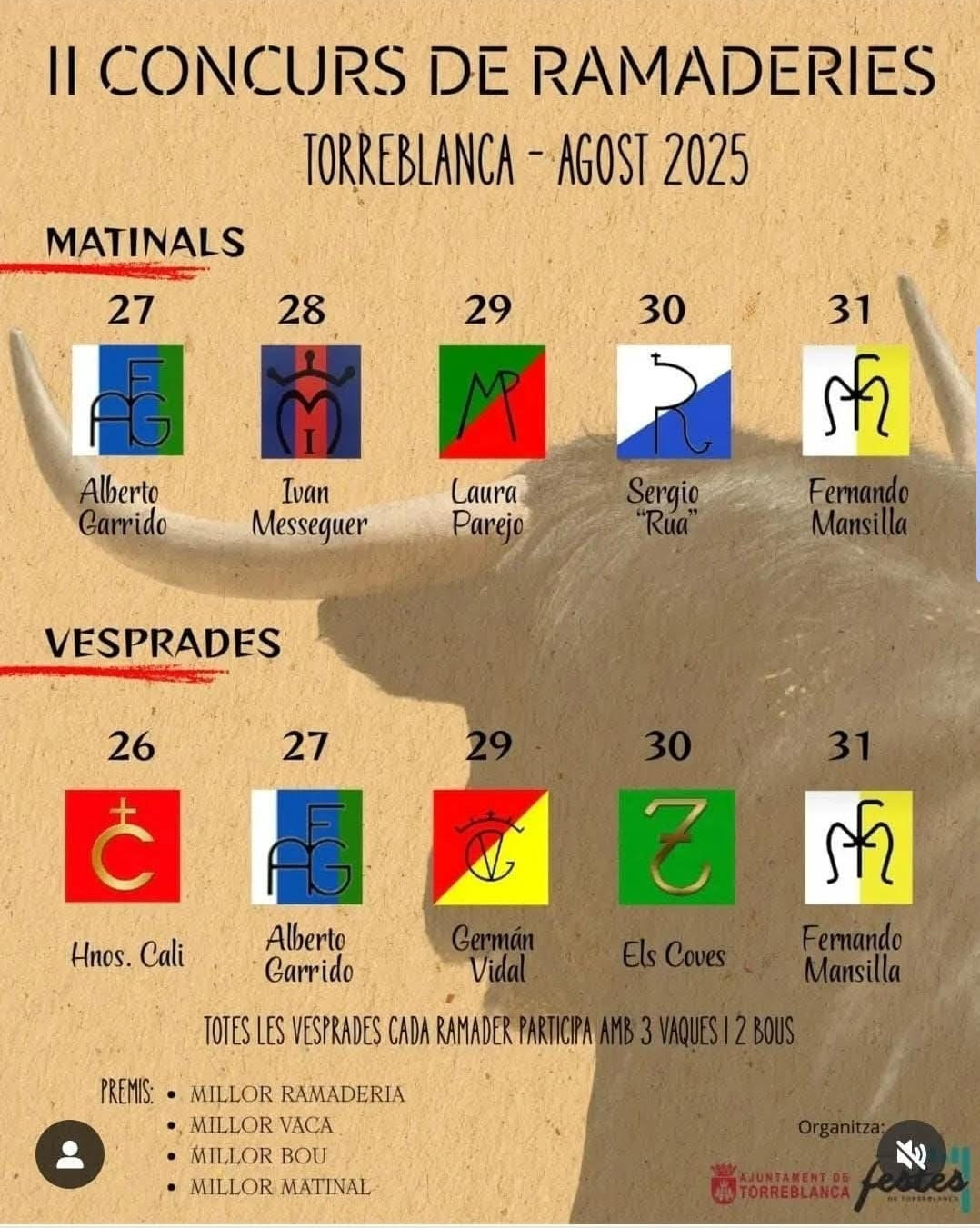 TOROS TORREBLANCA DEL 26 AL 31 AGOSTO 2025