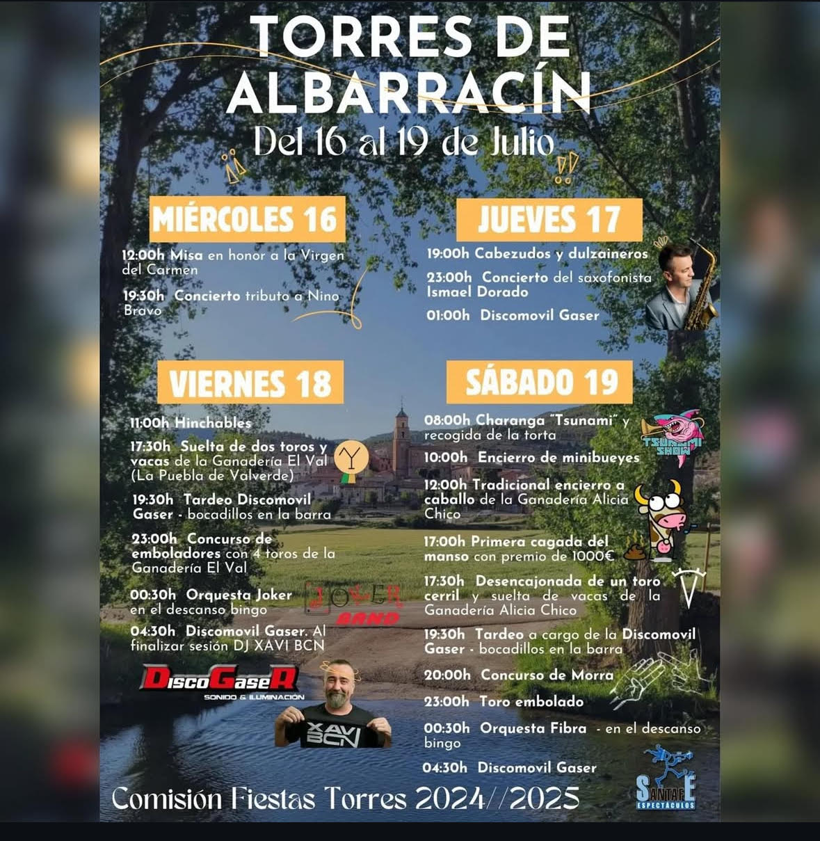 TOROS TORRES DE ALBARRACIN DEL 16 AL 19 JULIO 2025