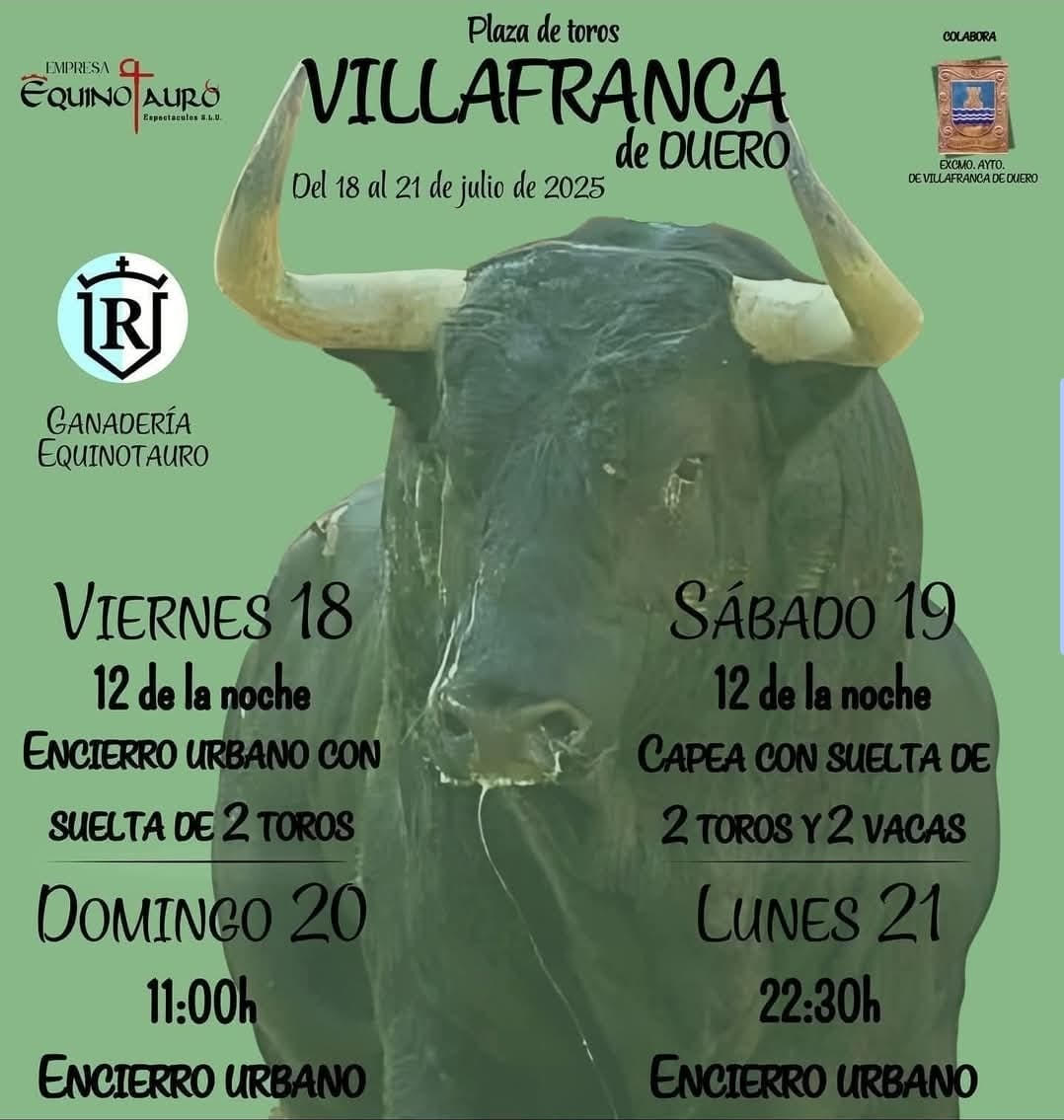 TOROS VILLAFRANCA DEL 18 AL 21 DE JULIO 2025