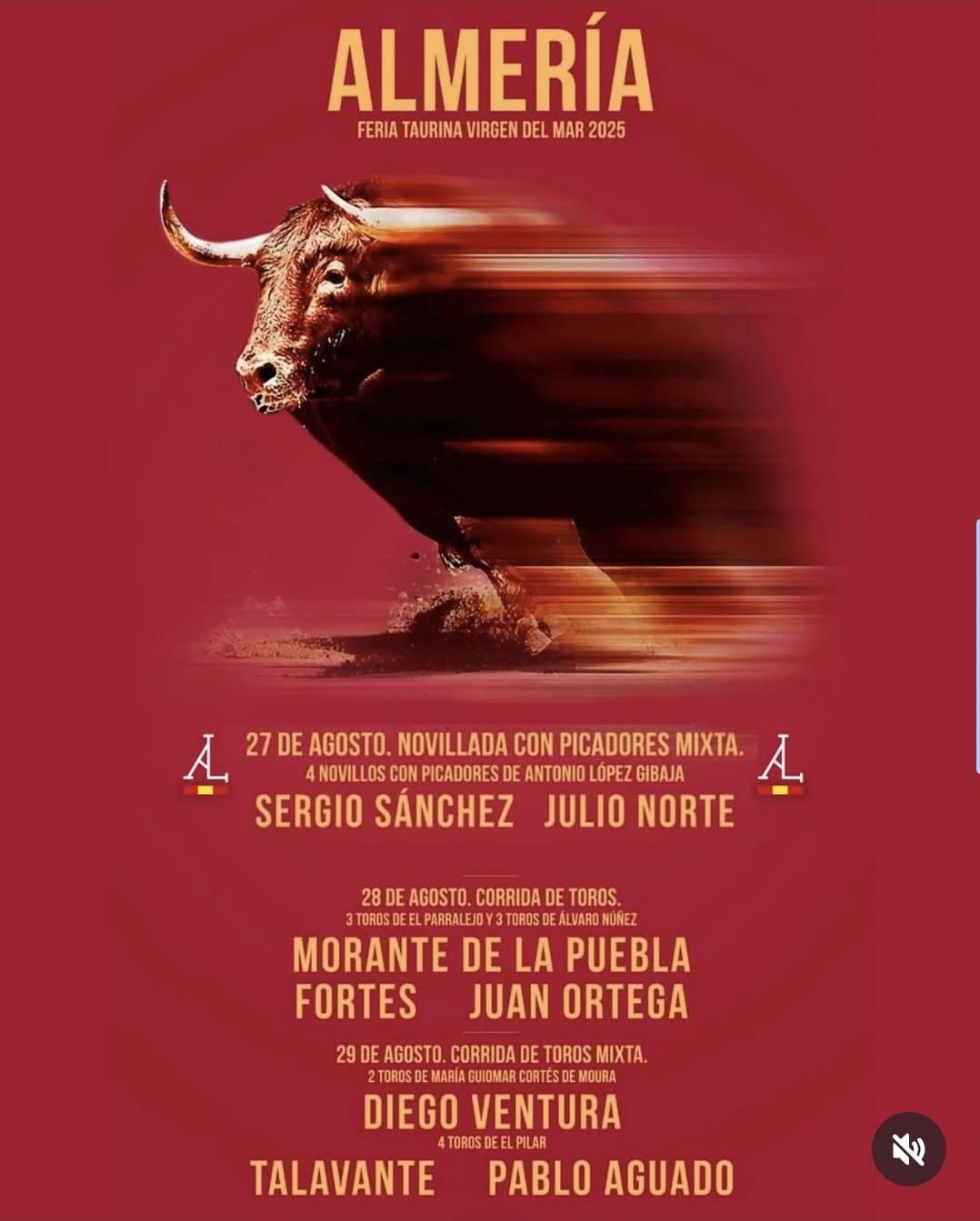 TOROS ALMERIA 27 AGOSTO 2025