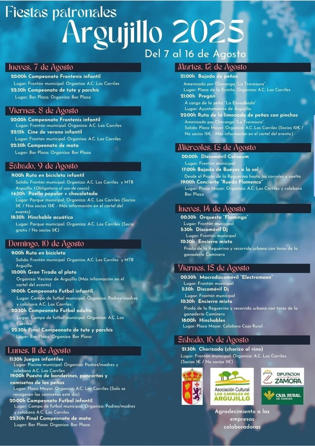 TOROS ARGUJILLO DEL 7 AL 16 DE AGOSTO 2025