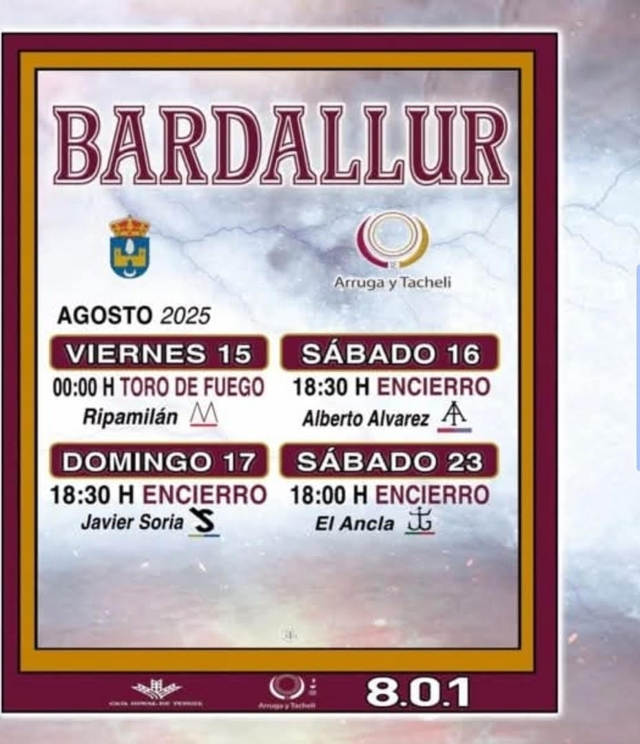 TOROS BARDALLUR 15 Y 16 DE AGOSTO 2025