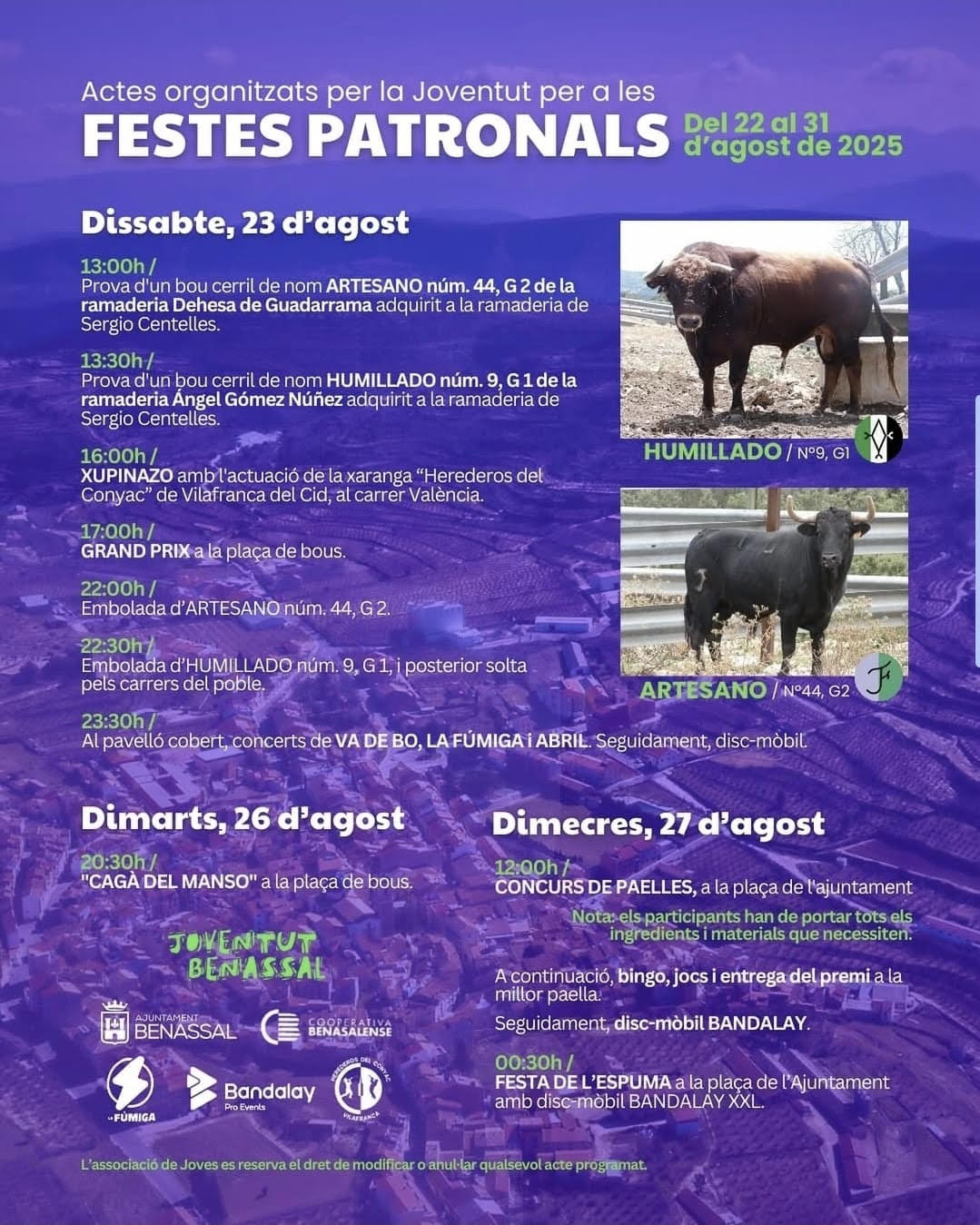 TOROS BENASSAL DEL 22 AL 31 DE AGOSTO 2025