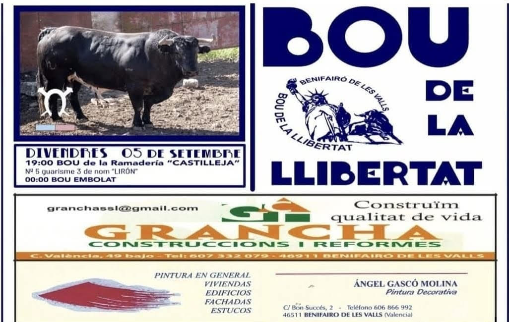 TOROS BENIFAIRO DE LES VALLS 5 SEPTIEMBRE 2025