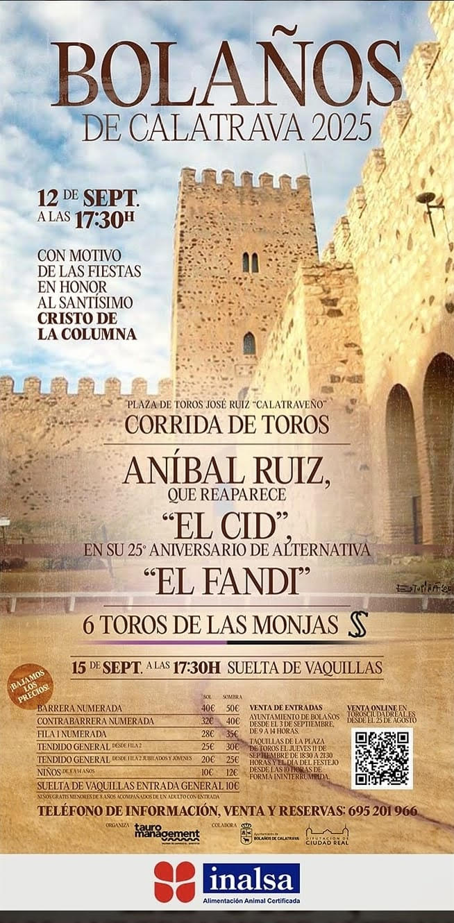 TOROS BOLANOS DE CALATRAVA 12 SEPTIEMBRE 2025