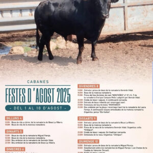 TOROS CABANES DEL 4 AL 10 DE AGOSTO 2025"