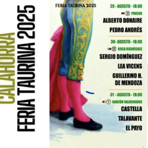 TOROS CALAHORRA 29 30 Y 31 DE AGOSTO 2025