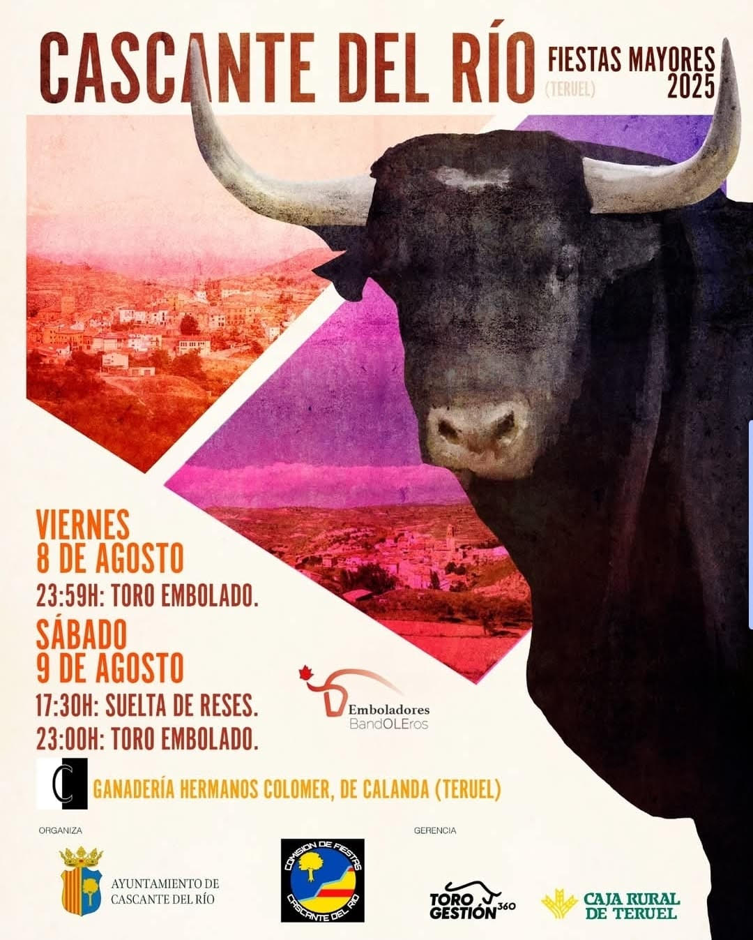 TOROS CASCANTE DEL RÍO 8 Y 9 DE AGOSTO 2025