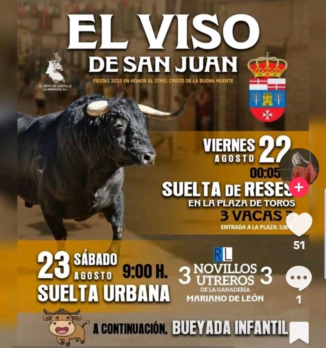 TOROS EL VISO DE SAN JUAN 22 Y 23 DE AGOSTO 2025