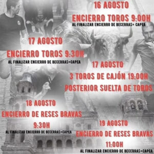 TOROS ENCIERRO ALFARO DEL 15 AL 20 DE AGOSTO 2025