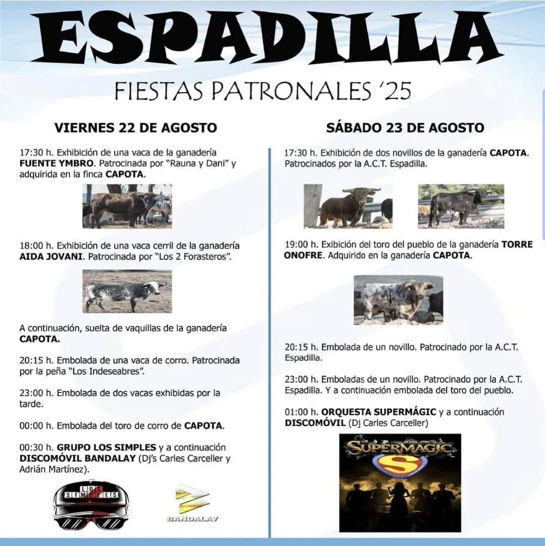 "TOROS ESPADILLA 22 Y 23 AGOSTO 2025"