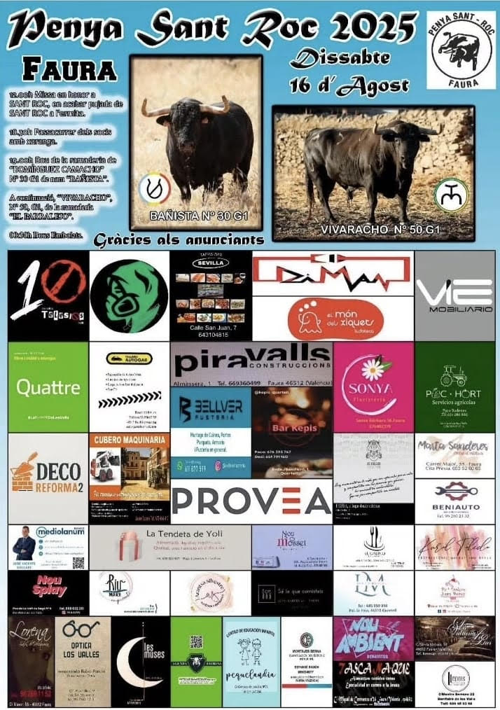 TOROS FAURA 16 AGOSTO 2025