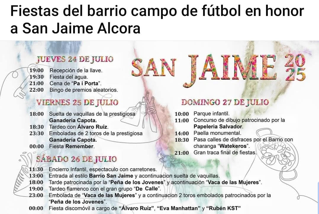 TOROS FIESTAS LA ALCORA DEL 24 AL 27 DE AGOSTO 2025"