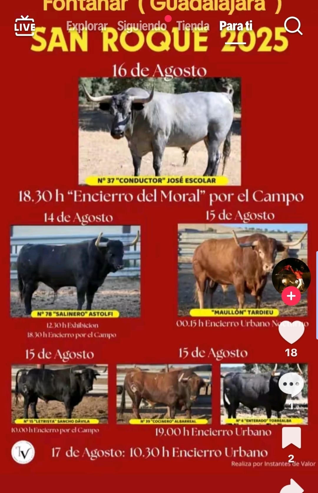 TOROS FONTANAR 16 AGOSTO 2025