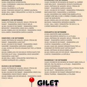 TOROS GILET DEL 1 AL 7 SEPTIEMBRE 2025