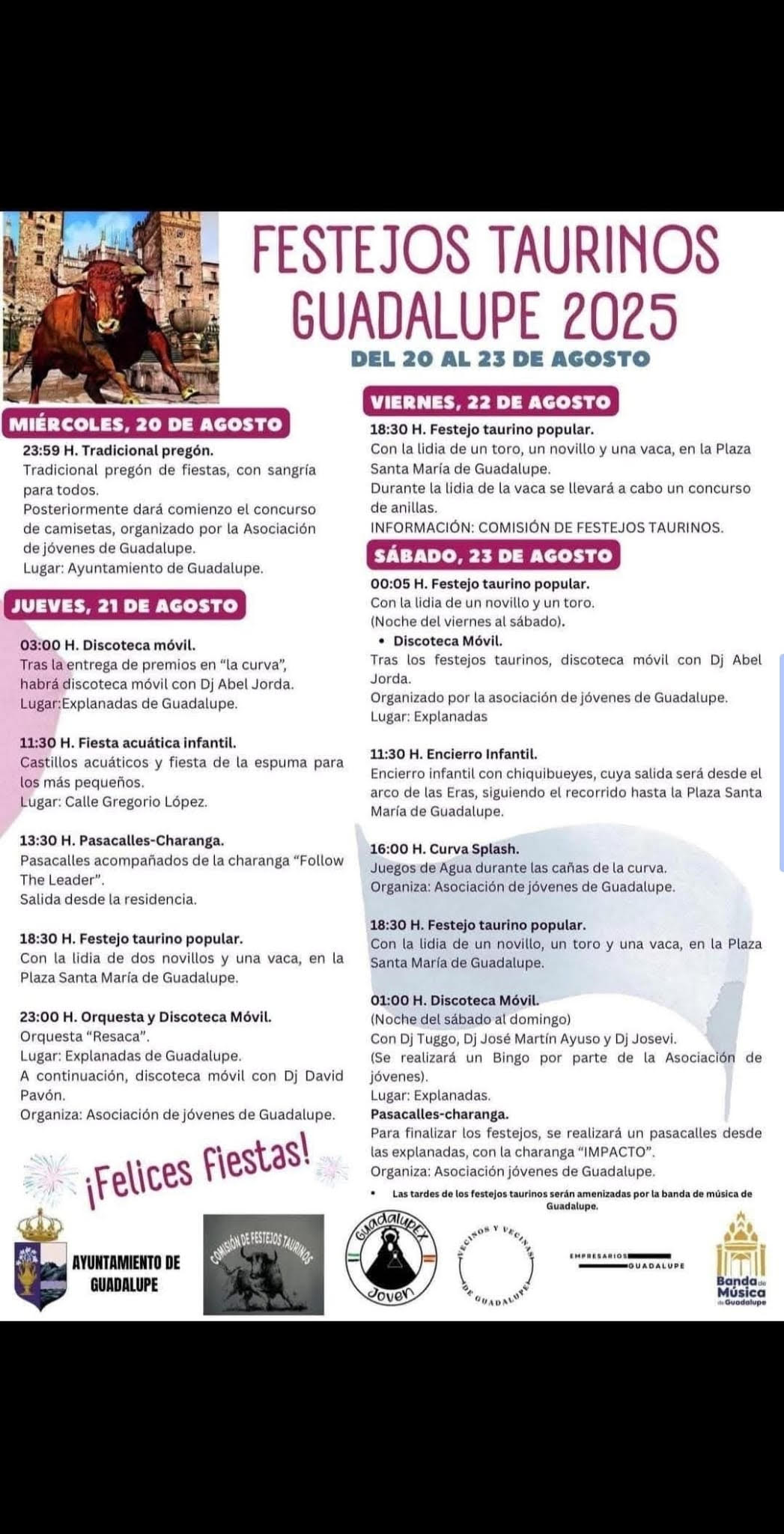 TOROS GUADALUPE DEL 20 AL 23 DE AGOSTO 2025