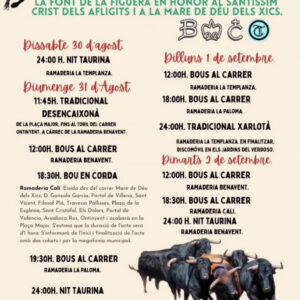 TOROS LA FONT DE LA FIGUERA 30 31 AGOSTO 1 2 SPT 2025