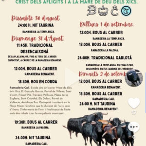 TOROS LA FONT DE LA FIGUERA DEL 30 AL 1 SEPTIEMBRE 2025