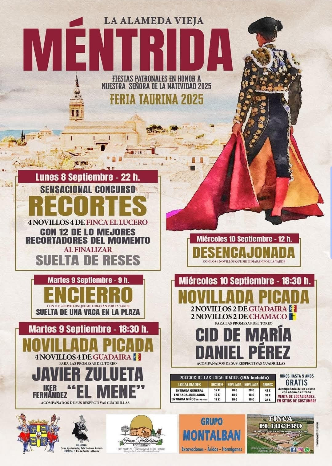 TOROS LA MENTRIDA DEL 8 AL 10 DE SEPTIMBRE 2025
