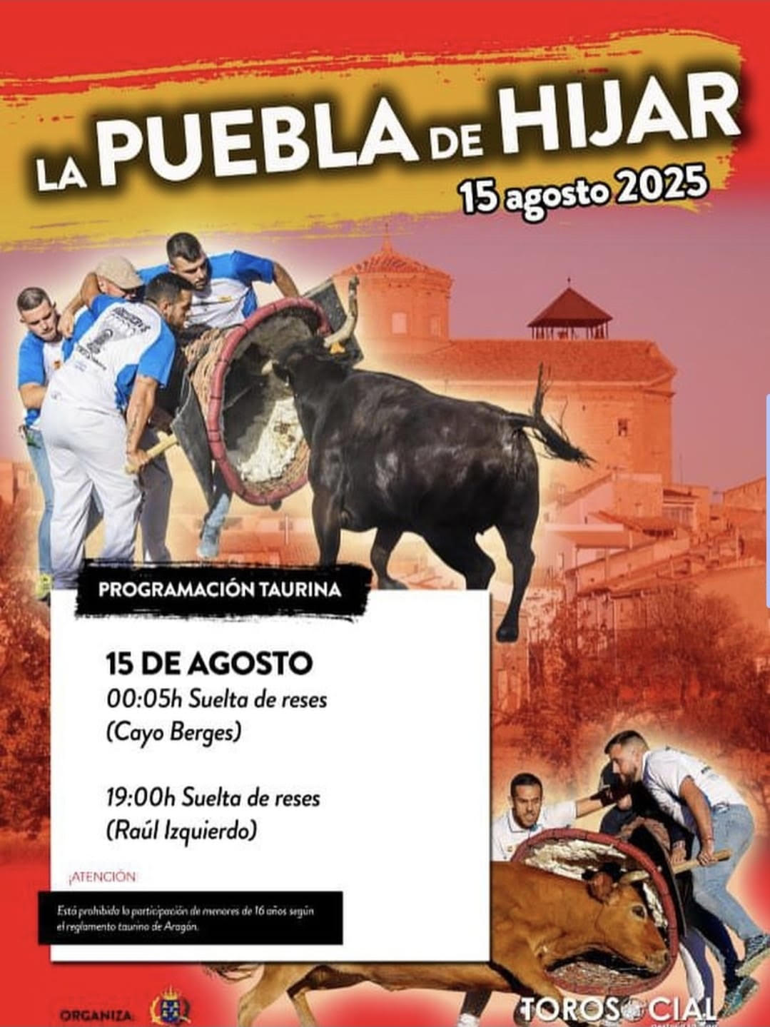 TOROS LA PUEBLA DE HIJAR 15 AGOSTO 2025