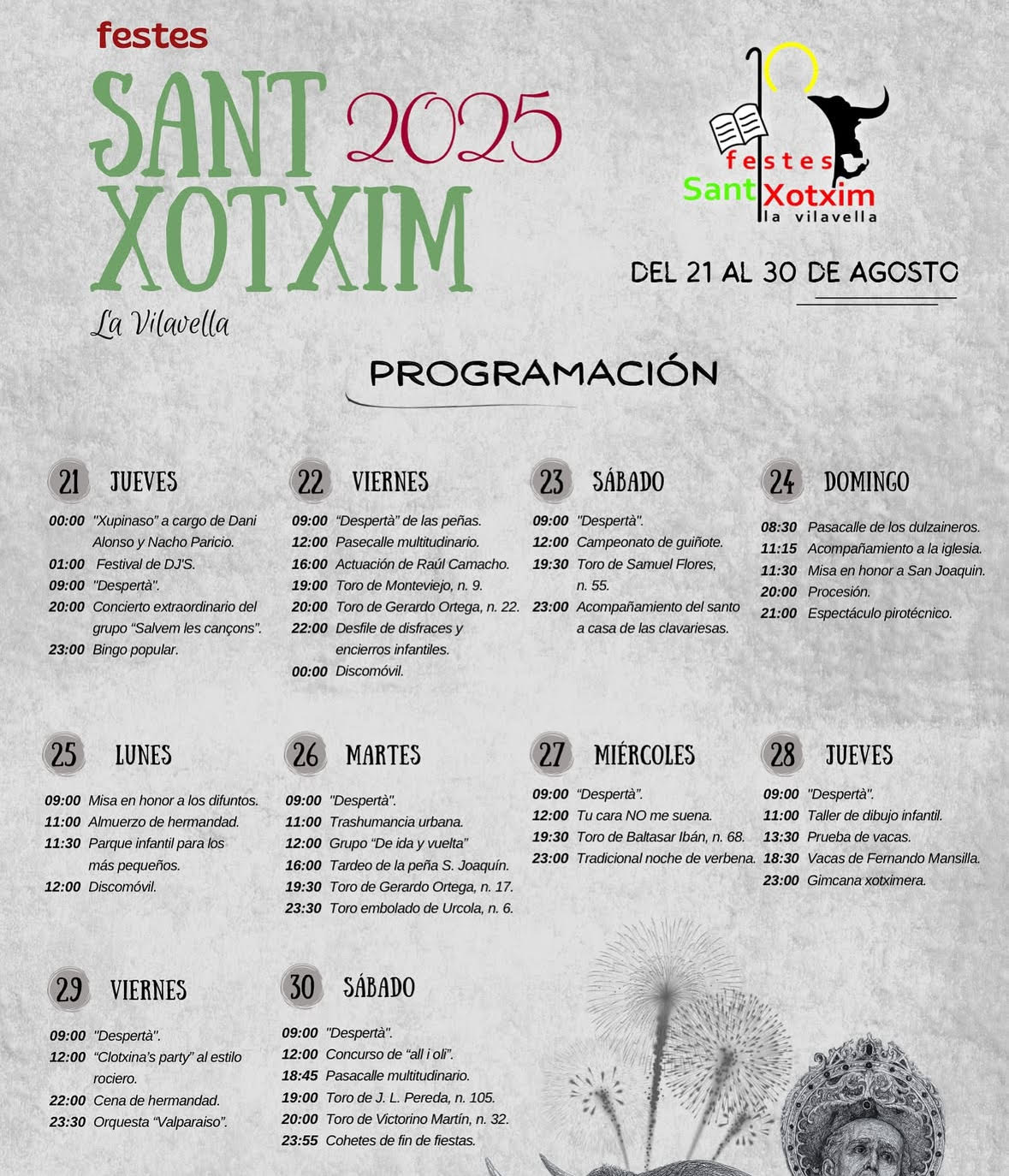 TOROS LA VILAVELLA DE 21 AL 30 DE AGOSTO 2025