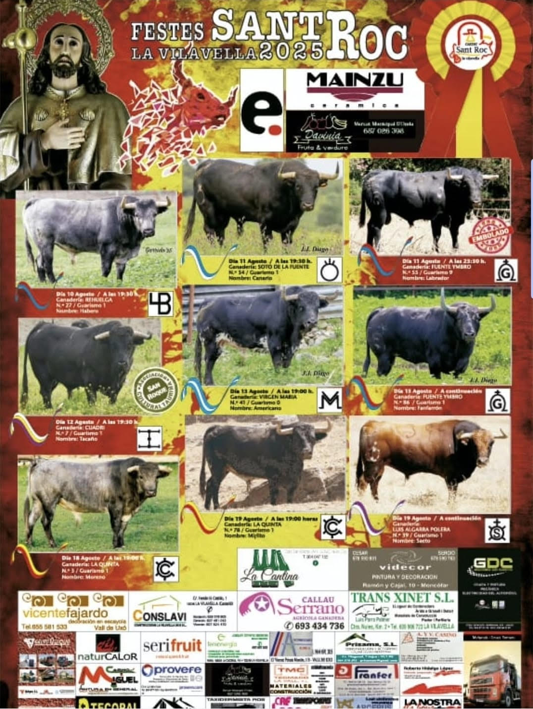 TOROS LA VILAVELLA DEL 10 AL 19 AGOSTO 2025"