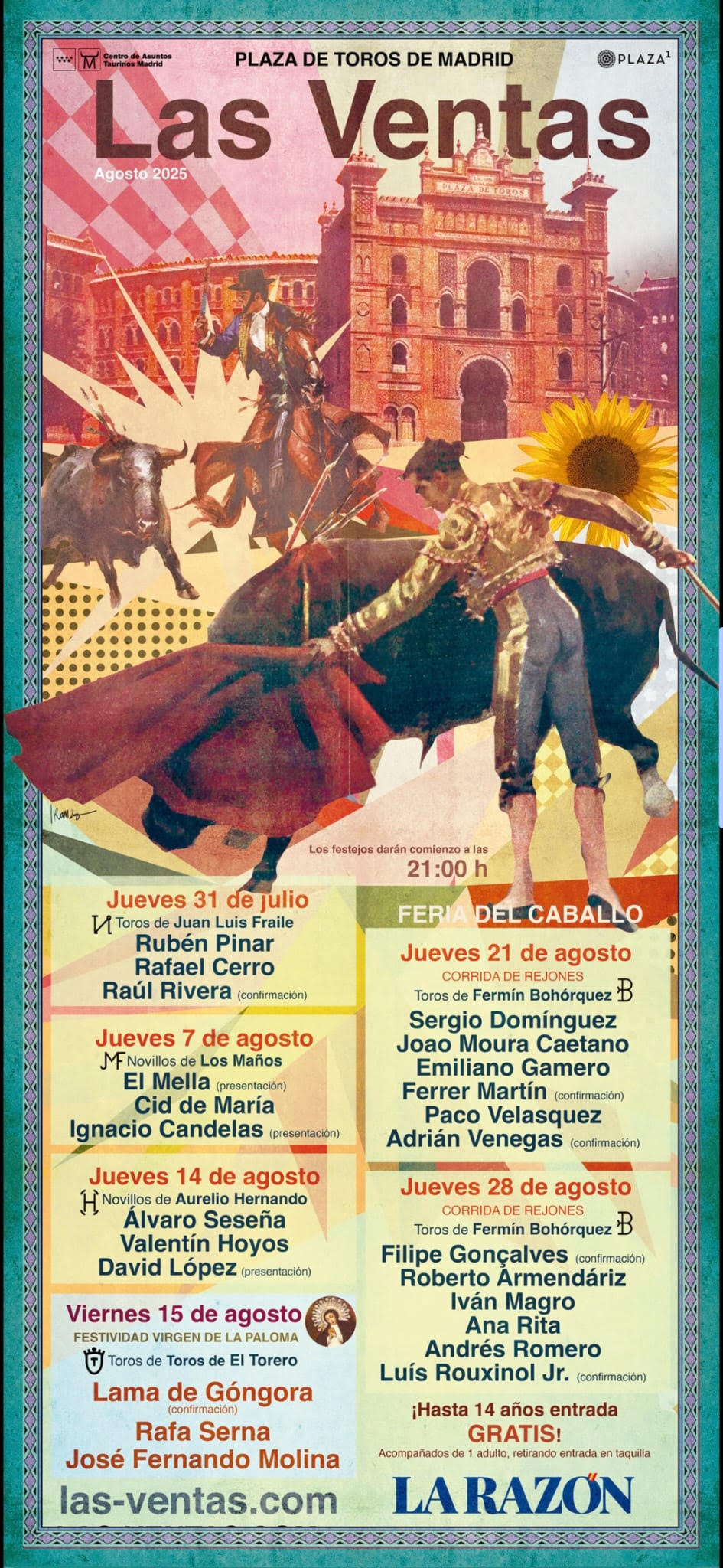 "TOROS LAS VENTAS 15 AGOSTO 2025"