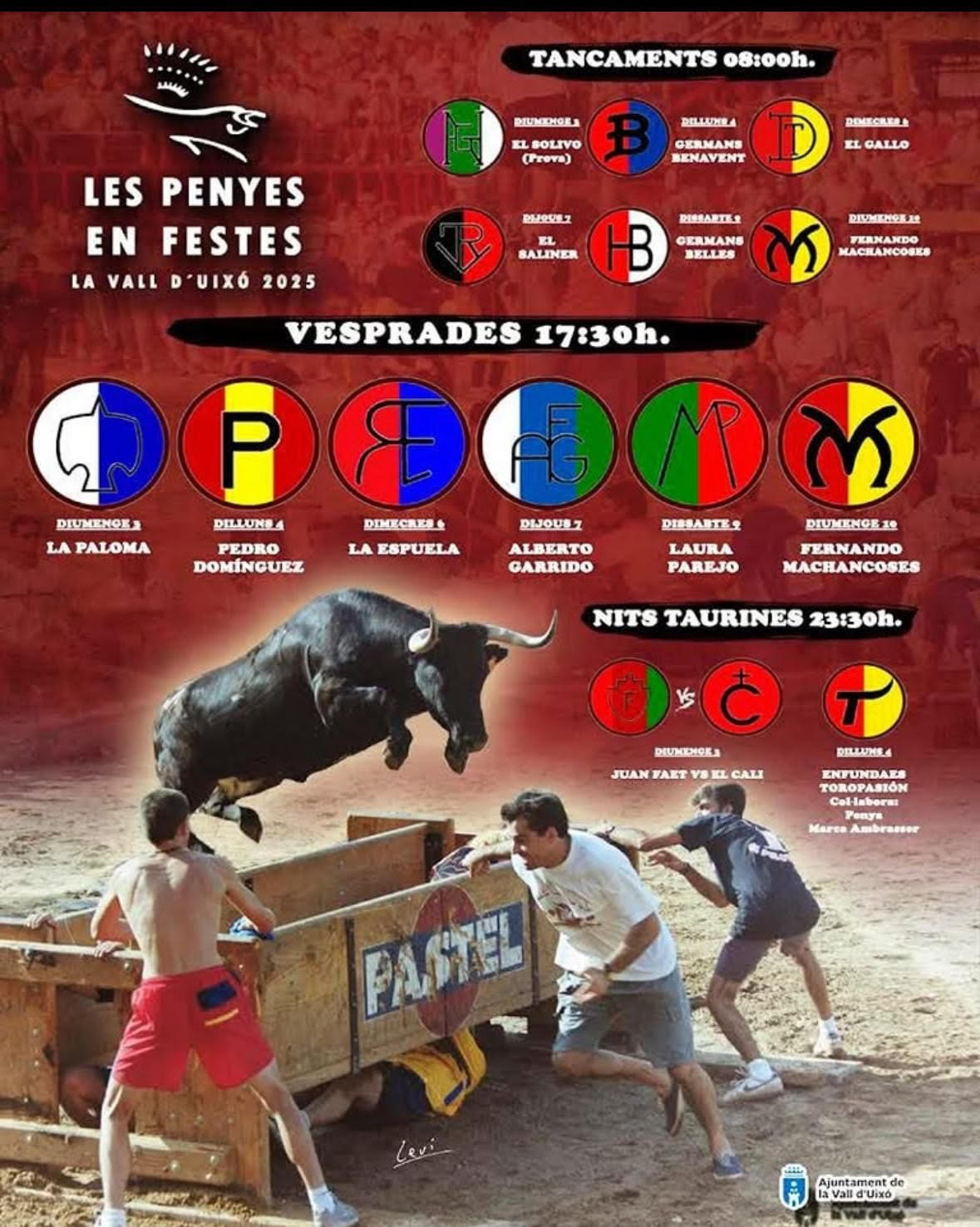 TOROS LES PENYES EN FESTES DEL 3 AL 10 DE AGOSTO 2025