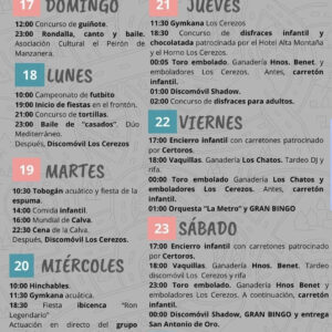 TOROS LOS CEREZOS DEL 17 AL 24 DE AGOSTO 2025
