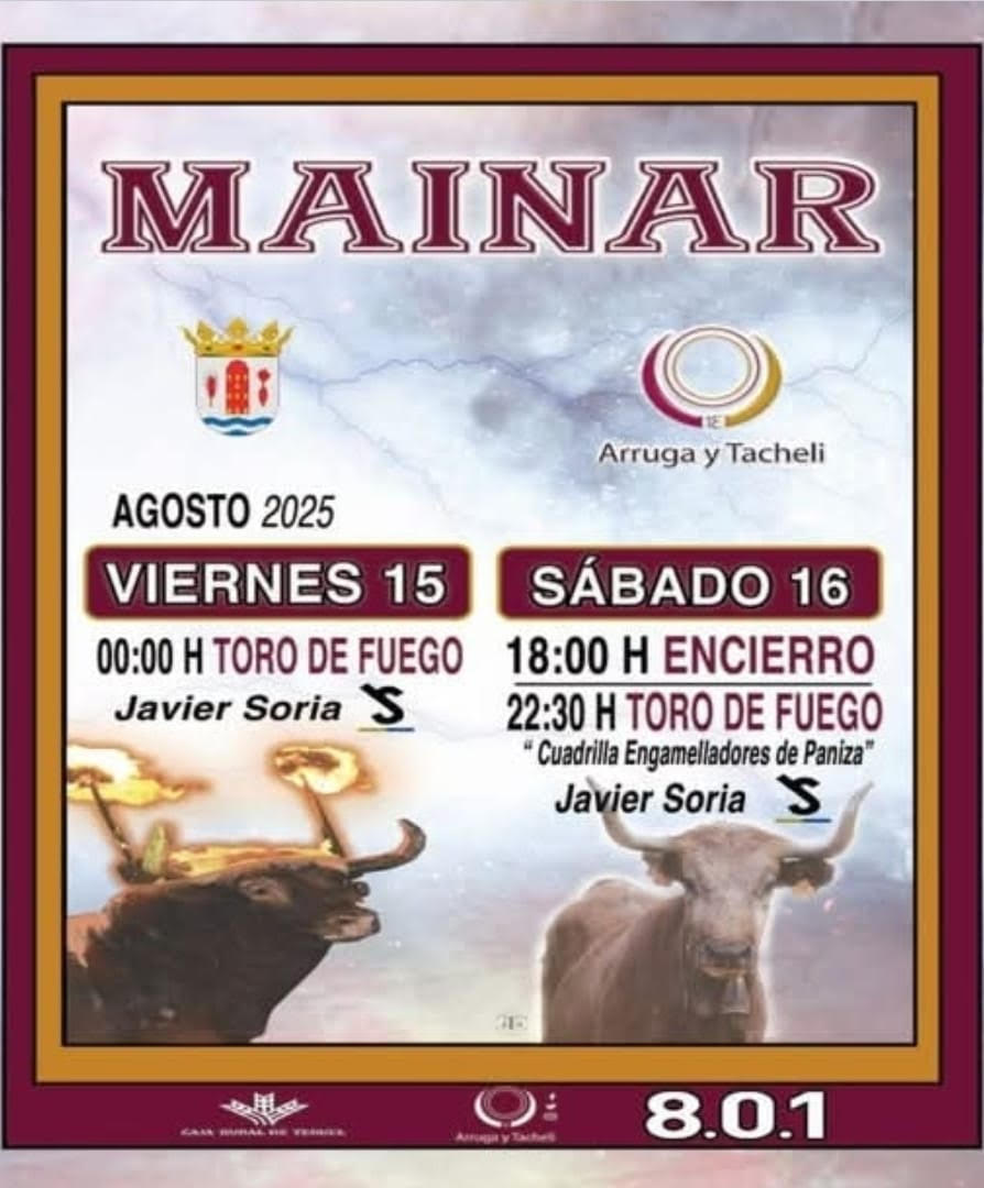 TOROS MAINAR 15 Y 16 DE AGOSTO 2025