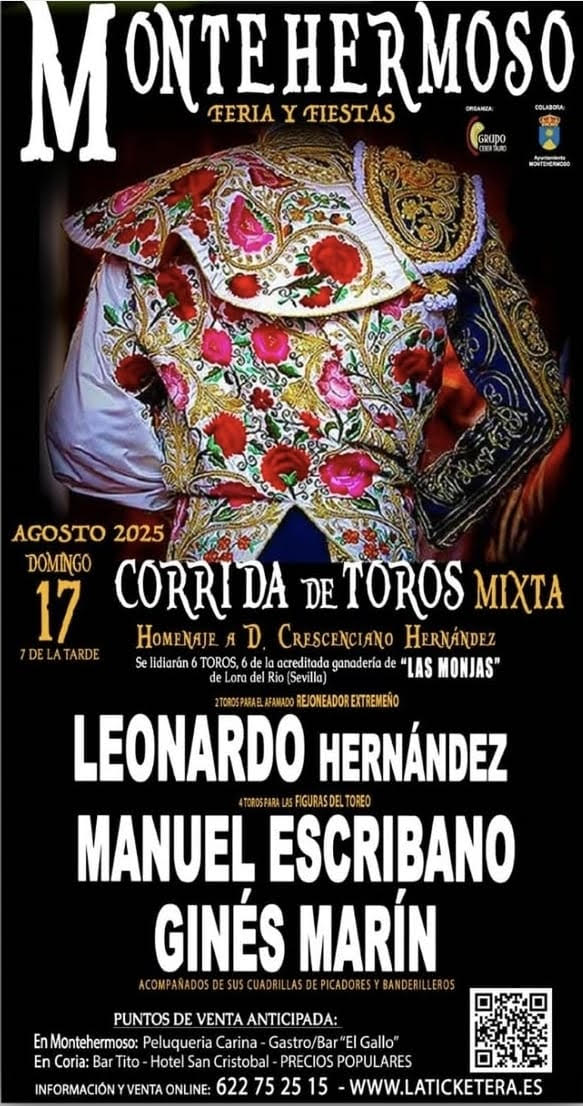 TOROS MONTEHERMOSO 17 AGOSTO 2025