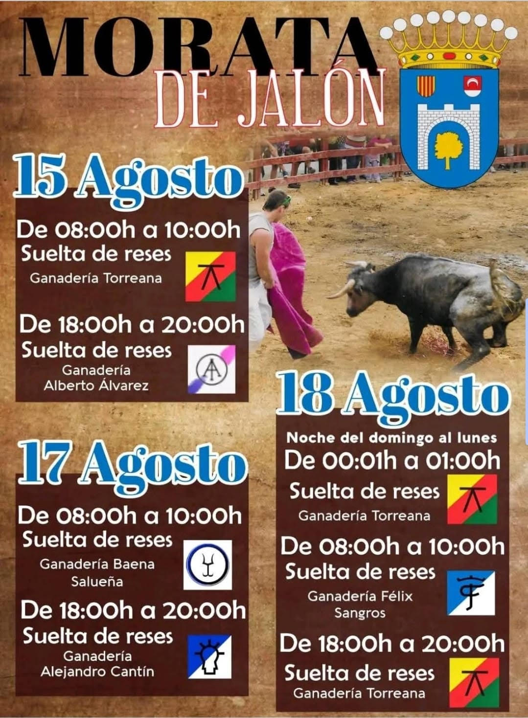 TOROS MORATA DE JALÓN DEL 15 AL 18 DE AGOSTO 2025