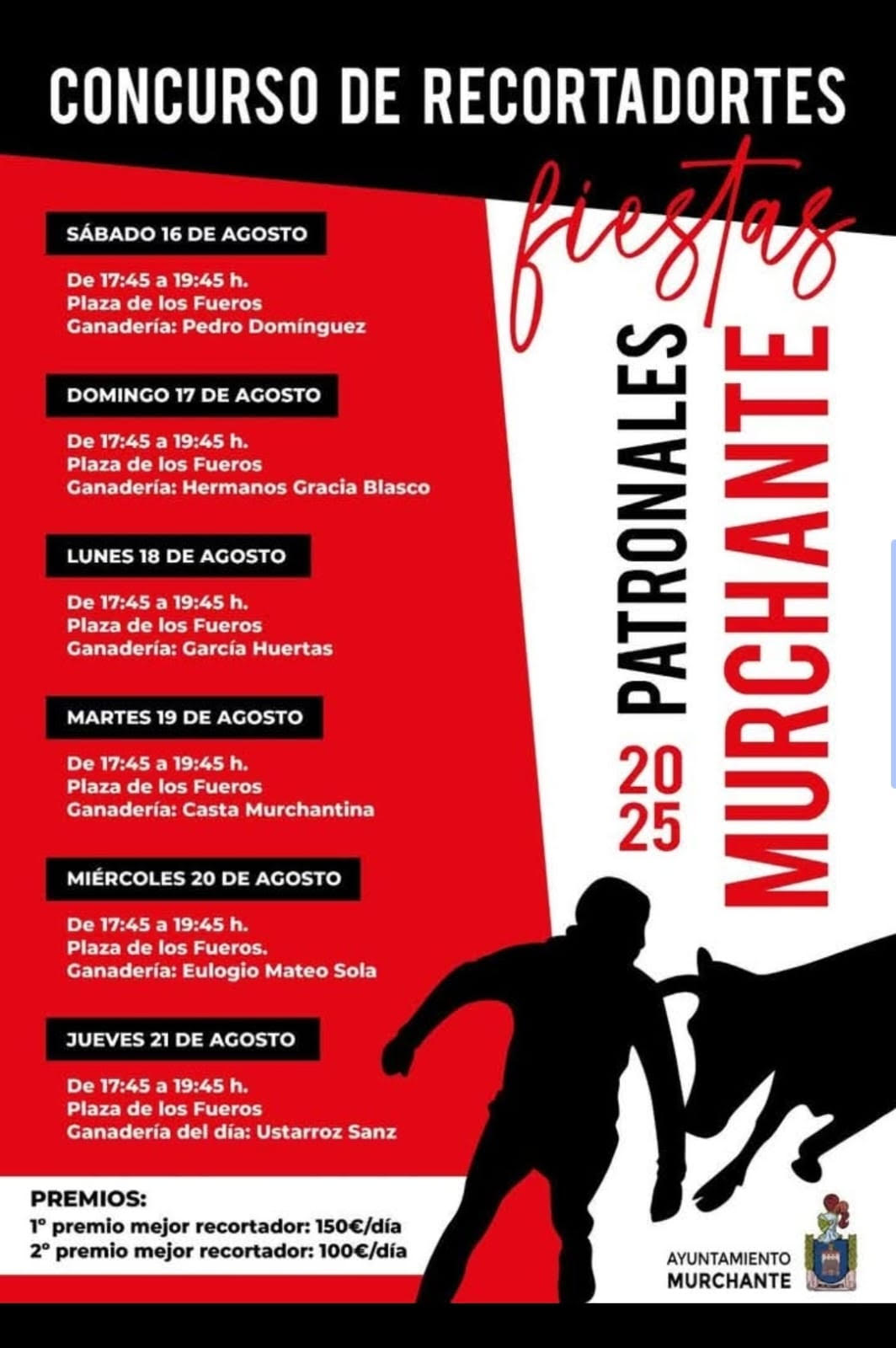 TOROS MURCHANTE DEL 17 AL 21 DE AGOSTO 2025