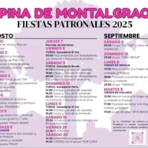 "TOROS PINA DE MONTALGRAO 6 AL 11 DE AGOSTO 2025"