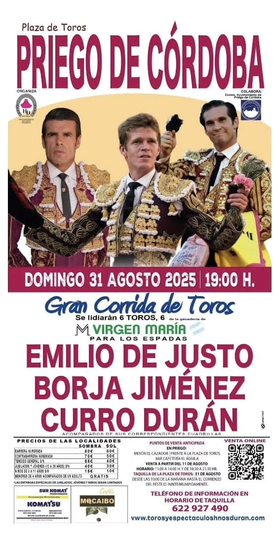 TOROS PLAZA DE TOROS PRIEGO DE CORDOBA 31 AGOSTO 2025