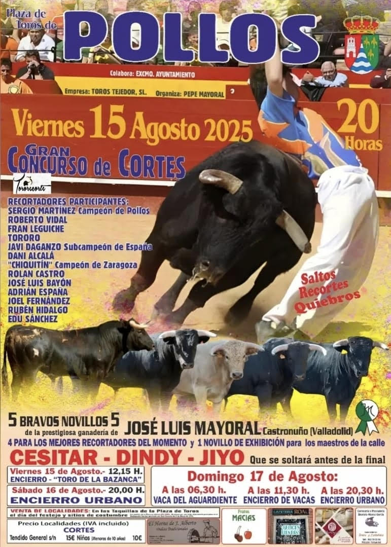 TOROS POLLOS 15 AGOSTO 2025