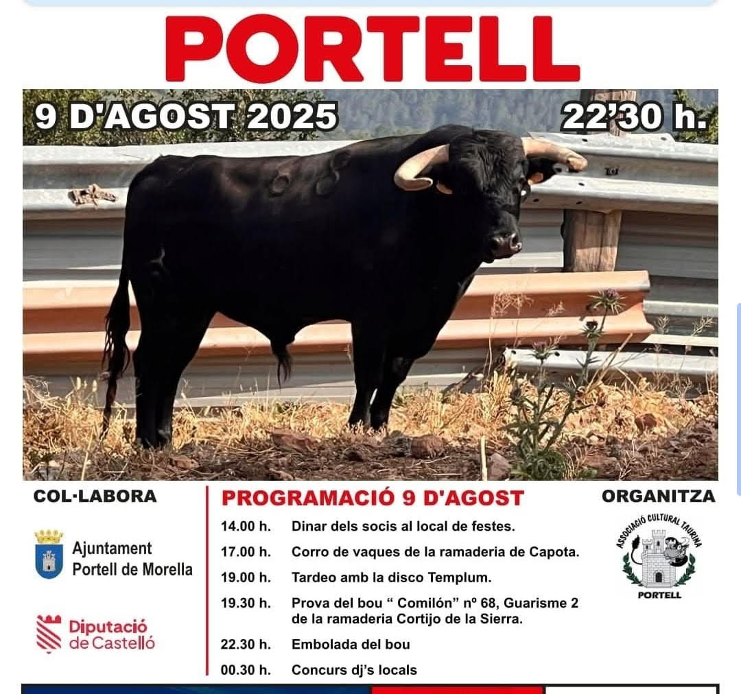TOROS PORTELL DE MORELLA 9 DE AGOSTO 2025