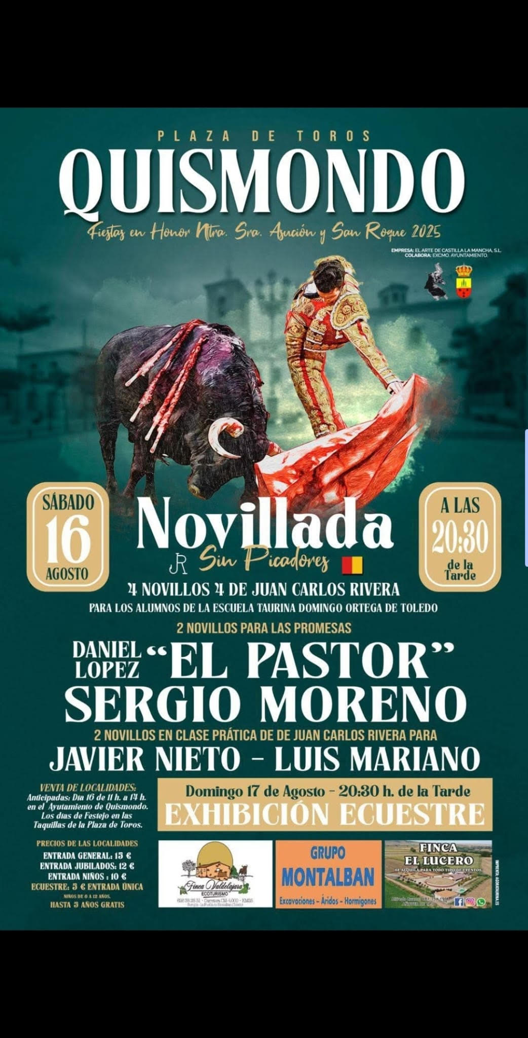 TOROS QUISMONDO 16 AGOSTO 2025