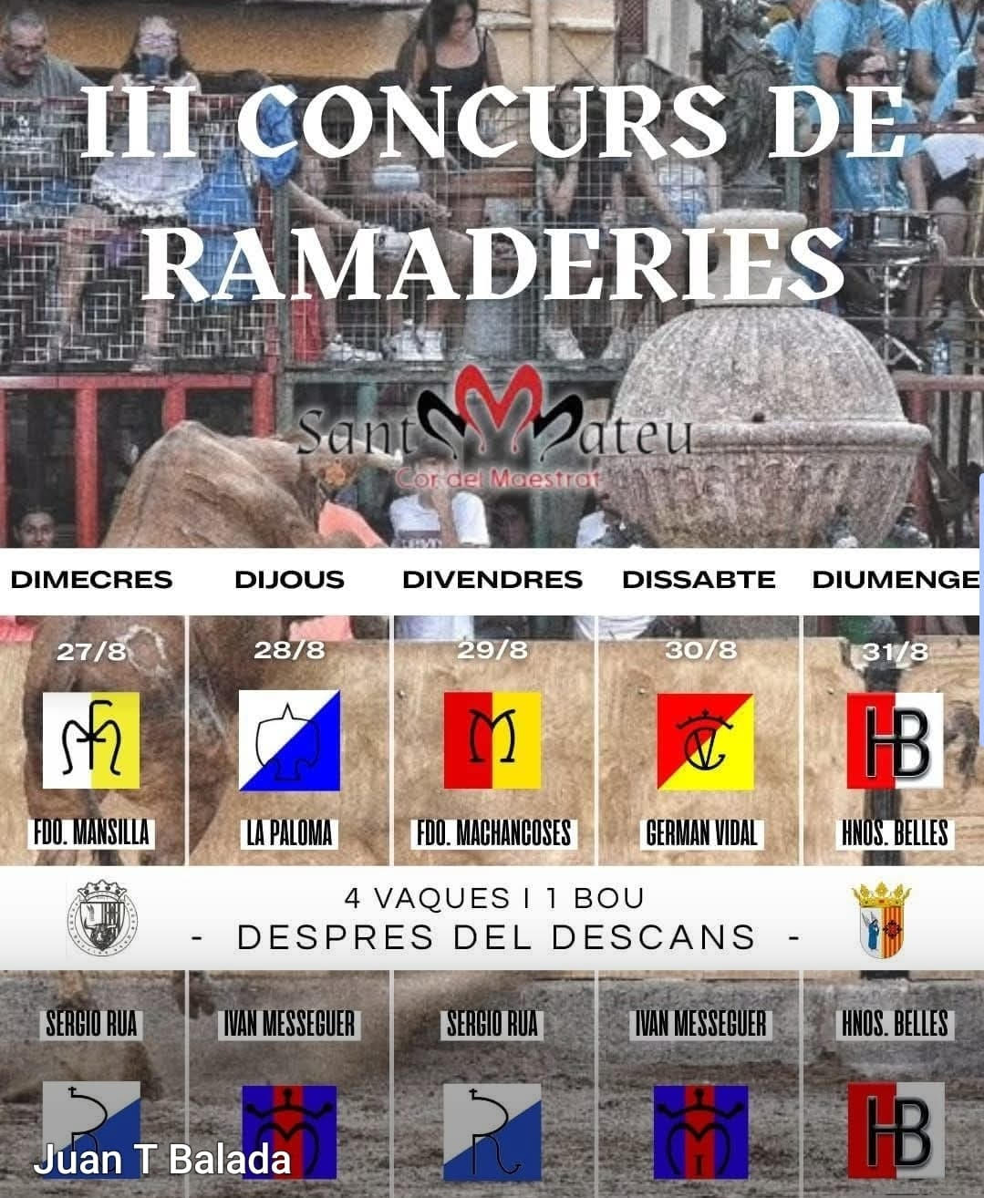 TOROS SANT MATEU DEL 27 AL 31 DE AGOSTO 2025