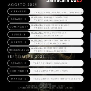 TOROS SANTACARA DEL 15 AL 20 DE AGOSTO 2025"