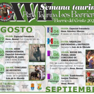 TOROS SEMANA TAURINA BARRIO DEL CRISTO 29 30 Y 31 DE AGOSTO 2025