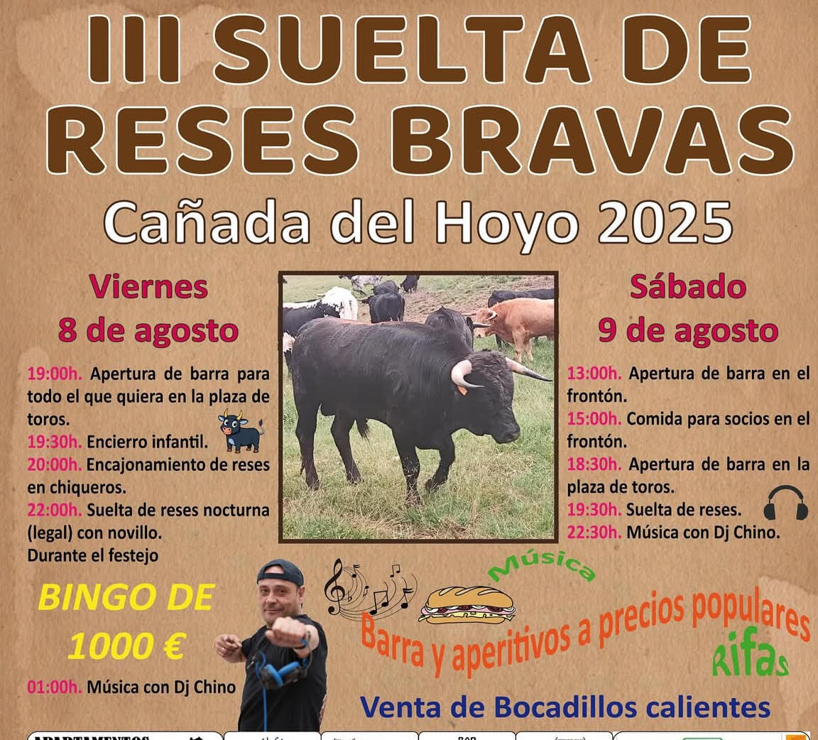 TOROS SUELTA DE RESES 8 Y 9 DE AGOSTO 2025